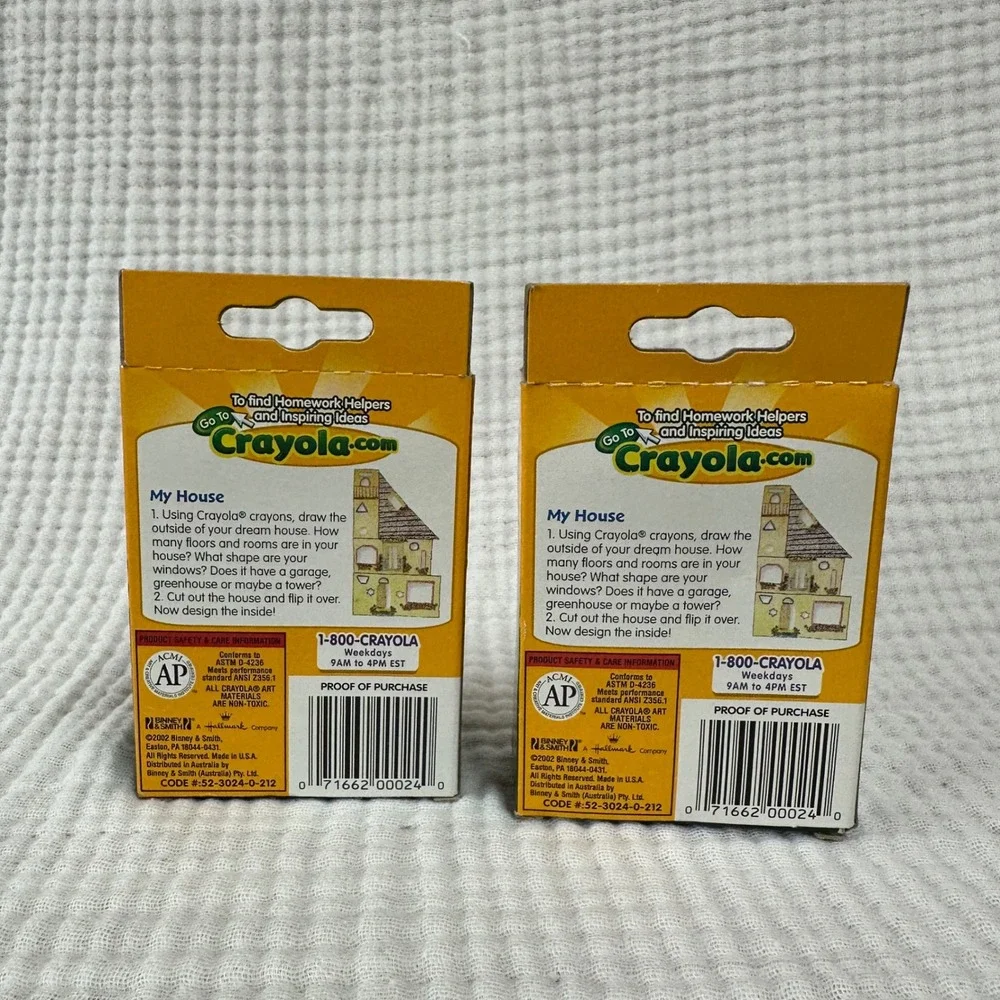 2 Boxes Vtg 2002 Crayola Crayons 24 Pack Binney & Smith NOS With Dandelion